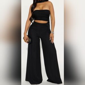 Chic Black Wide-Leg 2 Piece
